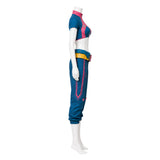 Rivals Cosplay Costume Jubilee Blue Outfit with Yellow Coat Adult Female Halloween Carnival Costume
