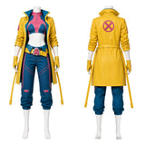 Rivals Cosplay Costume Jubilee Blue Outfit with Yellow Coat Adult Female Halloween Carnival Costume