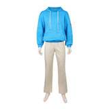Sakamoto Days Cosplay Costume Shin Asakura Blue Hoodie Outfit Adult Male Halloween Carnival Costume
