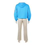 Sakamoto Days Cosplay Costume Shin Asakura Blue Hoodie Outfit Adult Male Halloween Carnival Costume