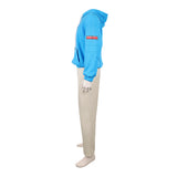 Sakamoto Days Cosplay Costume Shin Asakura Blue Hoodie Outfit Adult Male Halloween Carnival Costume