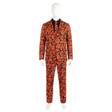 Saturday Night Live Cosplay Costume David S. Pumpkins Orange Suit Adult Male Halloween Carnival Costume