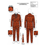 Saturday Night Live Cosplay Costume David S. Pumpkins Orange Suit Adult Male Halloween Carnival Costume