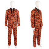 Saturday Night Live Cosplay Costume David S. Pumpkins Orange Suit Adult Male Halloween Carnival Costume