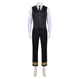 Shunkashuutou Daikousha: Haru no Mai Cosplay Costume Itecho Kangetsu Black Suit Adult Male Halloween Carnival Costume