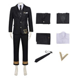 Shunkashuutou Daikousha: Haru no Mai Cosplay Costume Itecho Kangetsu Black Suit Adult Male Halloween Carnival Costume