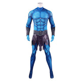 Skeletor Cosplay Costume Blue Jumpsuit Adult Male Halloween Carnival Costume
