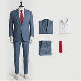 Smoking Behind the Supermarket with You Cosplay Costume Sasaki Blue Suit Adult Male Halloween Carnival Costume