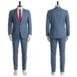 Smoking Behind the Supermarket with You Cosplay Costume Sasaki Blue Suit Adult Male Halloween Carnival Costume