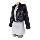 Smoking Behind the Supermarket with You Cosplay Costume Tayama Black Leather Jacket Set Adult Female Halloween Carnival Costume