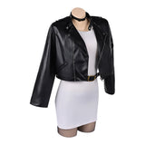 Smoking Behind the Supermarket with You Cosplay Costume Tayama Black Leather Jacket Set Adult Female Halloween Carnival Costume