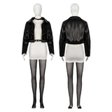 Smoking Behind the Supermarket with You Yamada Black Leather Suit Adult Female Halloween Carnival Costume
