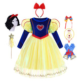 Snow White Kids Yellow Dress Wig Set Cosplay Costume Halloween carnival Costume