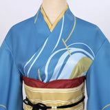 Sparks of Tomorrow Cosplay Costume Inako Momokawa Blue Kimono Adult Female Halloween Carnival Costume