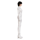 Stellar Blade: Blood Rain Cosplay Costume Eve White Jumpsuit with Black Cape Adult Female Halloween Carnival Costume