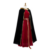 Tangled Cosplay Costume Mother Gothel Red Dress with Black Cape Adult Female Halloween Carnival Costume