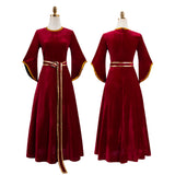 Tangled Cosplay Costume Mother Gothel Red Dress with Black Cape Adult Female Halloween Carnival Costume