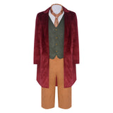 The Lord of the Rings Cosplay Costume Bilbo Baggins Red Outfit Adult Male Halloween Carnival Costume