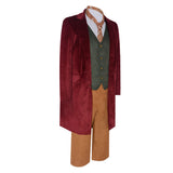 The Lord of the Rings Cosplay Costume Bilbo Baggins Red Outfit Adult Male Halloween Carnival Costume