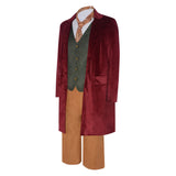 The Lord of the Rings Cosplay Costume Bilbo Baggins Red Outfit Adult Male Halloween Carnival Costume