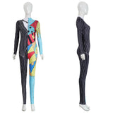 The Nightmare Before Christmas Cosplay Costume Sally Colorful Patchwork Jumpsuit Adult Female Halloween Carnival Costume