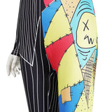 The Nightmare Before Christmas Cosplay Costume Sally Colorful Patchwork Jumpsuit Adult Female Halloween Carnival Costume