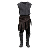 The Odyssey Cosplay Costume Odysseus Gray Vest Outfit Adult Male Halloween Carnival Costume