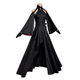 The Ribbon Hero Cosplay Costume Velvet Black Dress Adult Female Halloween Carnival Costume