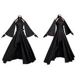 The Ribbon Hero Cosplay Costume Velvet Black Dress Adult Female Halloween Carnival Costume