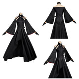 The Ribbon Hero Cosplay Costume Velvet Black Dress Adult Female Halloween Carnival Costume