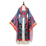 Though I Am an Inept Villainess Cosplay Costume Huang Linglin Blue Hanfu Adult Female Halloween Carnival Costume