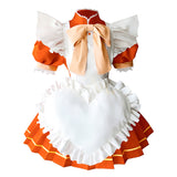 Tokyo Mew Mew New Cosplay Costume Bu-Ling Huang Orange Maid Dress Adult Female Halloween Carnival Costume