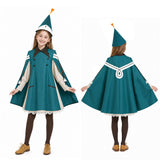 Tongari Boushi no Atelier Cosplay Costume Coco Kids Children Green Outfit Halloween Carnival Costume