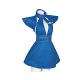 Toxic MV Cosplay Costume Blue Stewardess Outfit Adult Female Halloween Carnival Costume