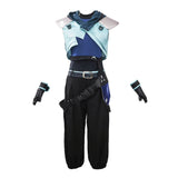 Valorant Cosplay Costume Jett Blue Outfit Adult Female Halloween Carnival Costume