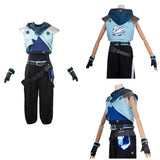 Valorant Cosplay Costume Jett Blue Outfit Adult Female Halloween Carnival Costume