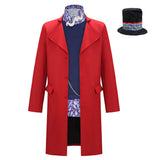 Wonka Cosplay Costume Wonka Red Outfit Adult Male Halloween Carnival Costume