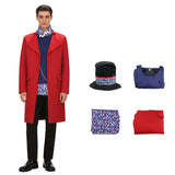 Wonka Cosplay Costume Wonka Red Outfit Adult Male Halloween Carnival Costume