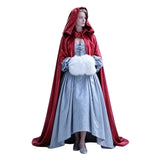 Wuthering Heights Cosplay Costume Catherine Earnshaw Red Cape Outfit Adult Female Halloween Carnival Costume