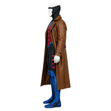 X-Men ‘97 Cosplay Costume  Gambit Black Jumpsuit with Brown Trench Coat Adult Male Halloween Carnival Costume