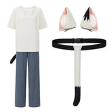 Yani Neko Cosplay Costume Sato Yaniko Women White Outfit Adult Female Halloween Carnival Costume