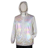 Yuji Itadori Cosplay Costume 68 Years Later White Iridescent Coat Adult Male Halloween Carnival Costume