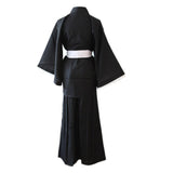 Anime Bleach Kuchiki Rukia Cosplay Costume Japanese Kimono Outfit Black