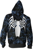 2018 Venom Symbiote Merchandies 3D Hoodie Zip Up Sweatshirt Unisex