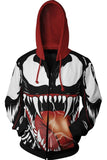 2018 Venom Symbiote Merchandies 3D Hoodie Zip Up Sweatshirt Unisex