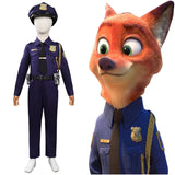 Kids Children 2022 Zootopia 2 Nick Cosplay Costume Police Uniform Outfits Halloween Carnival Suit