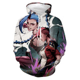 Arcane - LoL Jinx Cosplay Hoodie 3D Printed Hooded Sweatshirt Men Women  Casual Streetwear Pullover