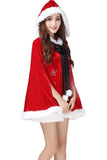 Christmas Red Little Red Hood Mrs Santa Cosplay Costume Adult