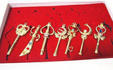 Sailor Moon Cosplay Keychain Pendant Necklace Collection Sets 14Pcs Cosplay Accessories