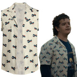 Stranger Things Season 4 - Dustin Henderson Cosplay Costume Summer Short Sleeve Shirt Outfits Halloween Carnival Suit